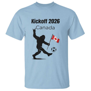 Funny Bigfoot Canada Soccer T Shirt Kickoff 2026 TS12 Light Blue Print Your Wear