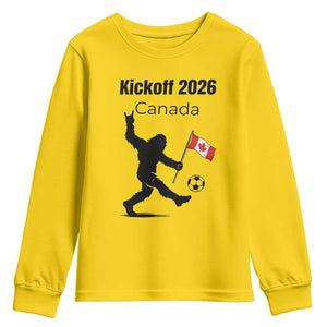 Funny Bigfoot Canada Soccer Youth Sweatshirt Kickoff 2026 TS12 Daisy Print Your Wear