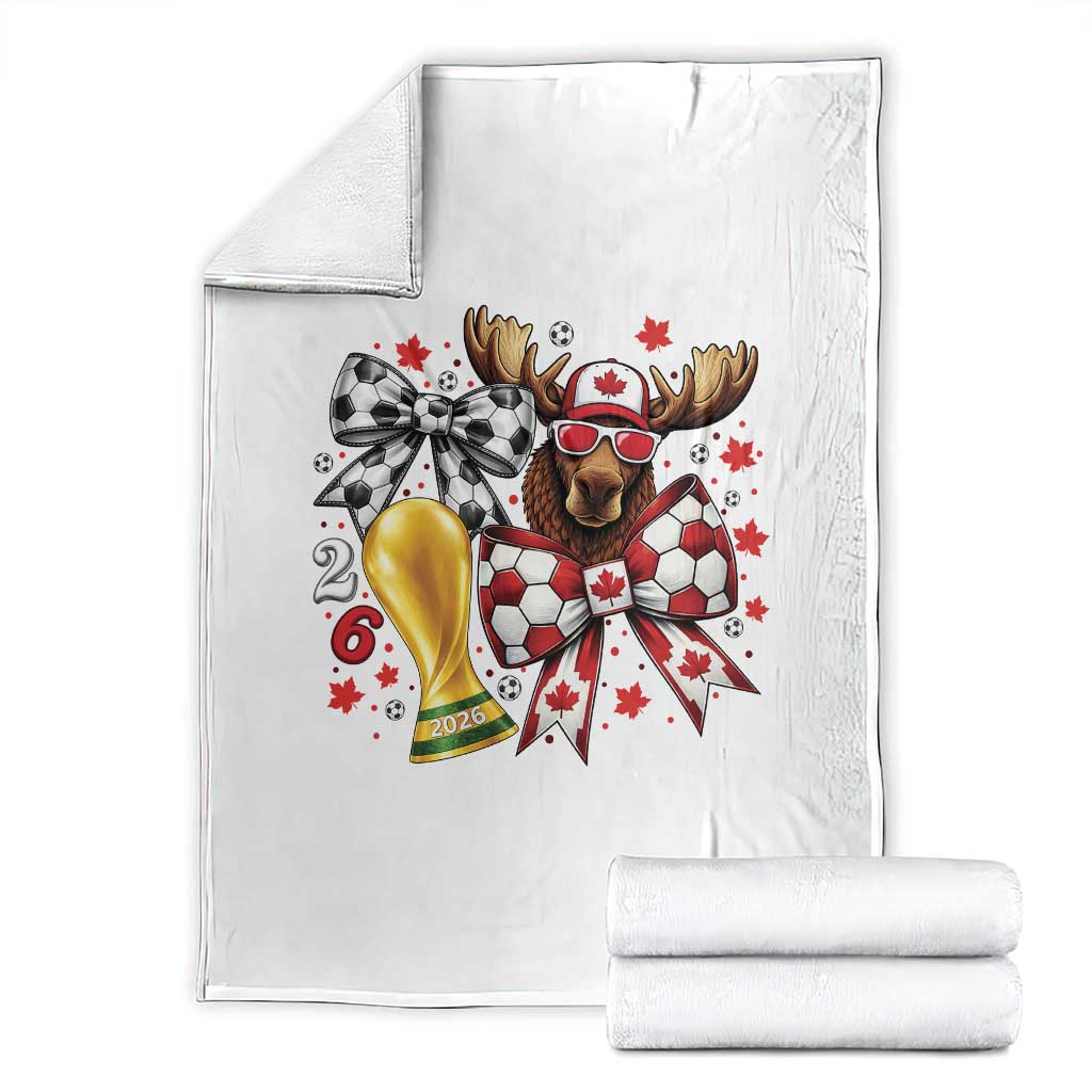 Proud Canada Soccer 2026 Throw Blanket Canadian Football Fan TS12 White Print Your Wear