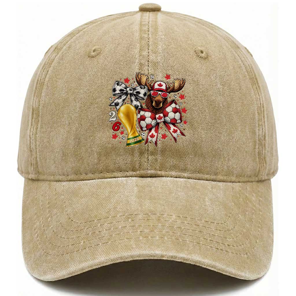 Proud Canada Soccer 2026 Washed Cotton Baseball Cap Canadian Football Fan TS12 Print Your Wear
