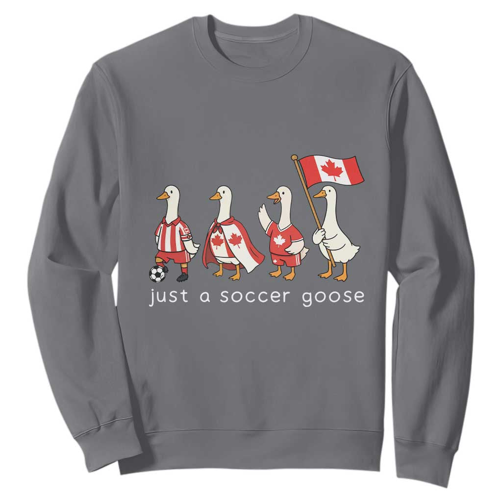 Funny Just A Soccer Goose Sweatshirt Canada Soccer Lover TS12 Charcoal Print Your Wear