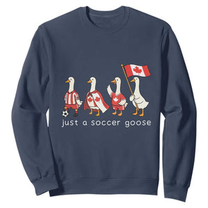 Funny Just A Soccer Goose Sweatshirt Canada Soccer Lover TS12 Navy Print Your Wear
