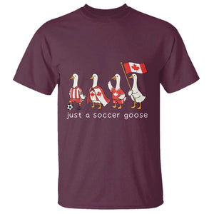 Funny Just A Soccer Goose T Shirt Canada Soccer Lover TS12 Maroon Print Your Wear