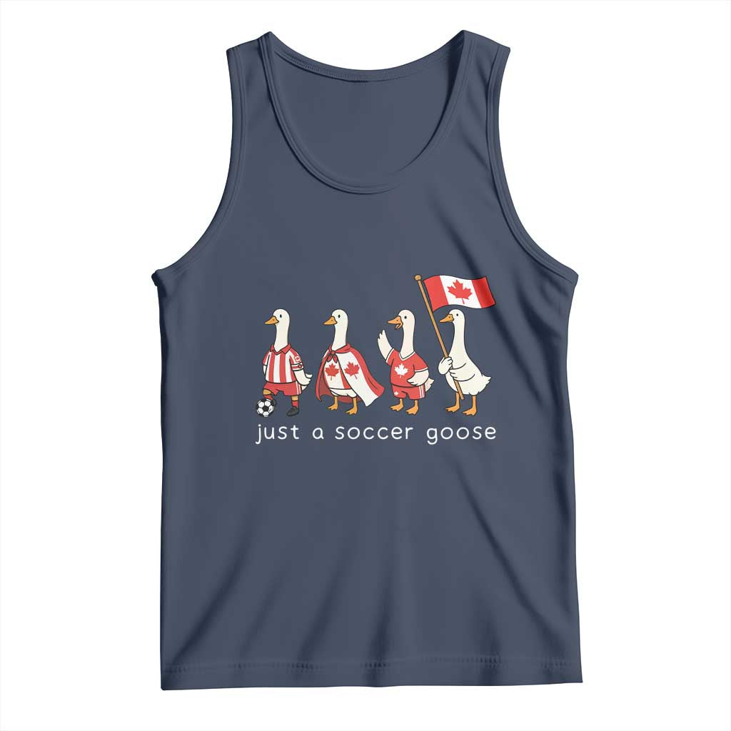 Funny Just A Soccer Goose Tank Top Canada Soccer Lover TS12 Navy Print Your Wear
