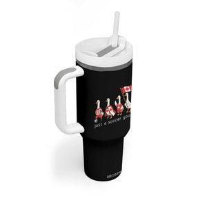Funny Just A Soccer Goose Tumbler With Handle Canada Soccer Lover TS12 Print Your Wear