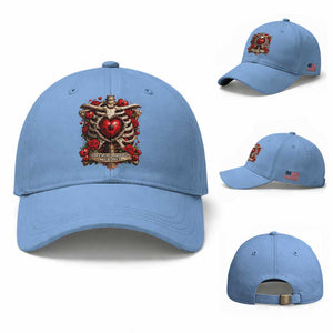 Love Runs Through My Bones Baseball Cap Funny Skeleton Soccer Player Gift TS12 Baseball Cap Universal Fit Light Blue Print Your Wear