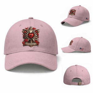 Love Runs Through My Bones Baseball Cap Funny Skeleton Soccer Player Gift TS12 Baseball Cap Universal Fit Light Pink Print Your Wear