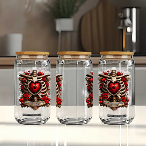 Love Runs Through My Bones Glass Can Funny Skeleton Soccer Player Gift TS12 Print Your Wear