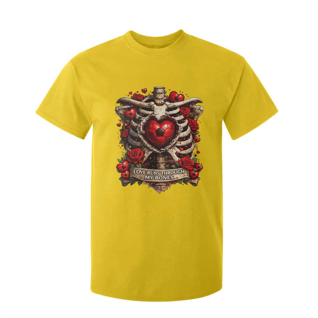 Love Runs Through My Bones T Shirt For Kid Funny Skeleton Soccer Player Gift TS12 Daisy Print Your Wear
