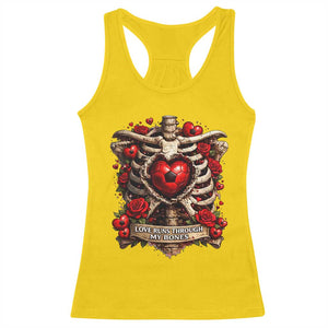 Love Runs Through My Bones Racerback Tank Top Funny Skeleton Soccer Player Gift TS12 Daisy Print Your Wear