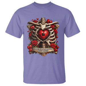 Love Runs Through My Bones T Shirt Funny Skeleton Soccer Player Gift TS12 Violet Print Your Wear