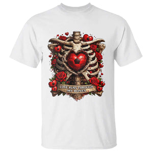 Love Runs Through My Bones T Shirt Funny Skeleton Soccer Player Gift TS12 White Print Your Wear