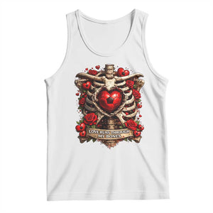 Love Runs Through My Bones Tank Top Funny Skeleton Soccer Player Gift TS12 White Print Your Wear