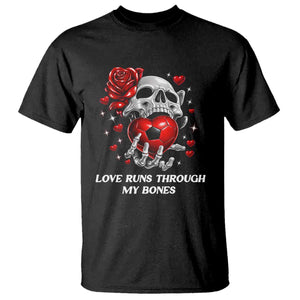 Love Runs Through My Bones T Shirt Funny Skeleton Soccer Gift TS12 Black Print Your Wear