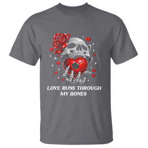 Love Runs Through My Bones T Shirt Funny Skeleton Soccer Gift TS12 Charcoal Print Your Wear
