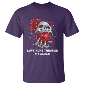 Love Runs Through My Bones T Shirt Funny Skeleton Soccer Gift TS12 Purple Print Your Wear