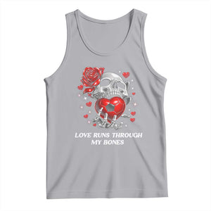 Love Runs Through My Bones Tank Top Funny Skeleton Soccer Gift TS12 Athletic Heather Print Your Wear