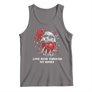 Love Runs Through My Bones Tank Top Funny Skeleton Soccer Gift TS12 Deep Heather Print Your Wear