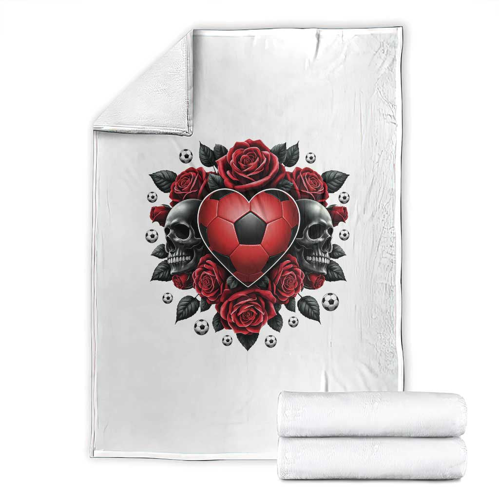 Skeleton Soccer Player Throw Blanket Valentine Day Gift TS12 White Print Your Wear