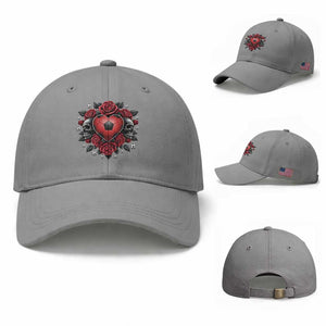 Skeleton Soccer Player Baseball Cap Valentine Day Gift TS12 Baseball Cap Universal Fit Sport Gray Print Your Wear