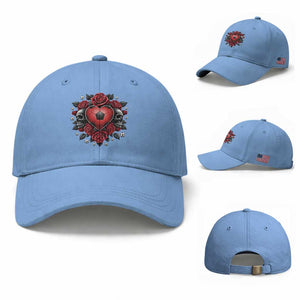 Skeleton Soccer Player Baseball Cap Valentine Day Gift TS12 Baseball Cap Universal Fit Light Blue Print Your Wear