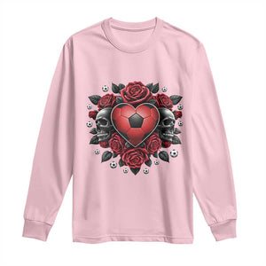 Skeleton Soccer Player Long Sleeve Shirt Valentine Day Gift TS12 Light Pink Print Your Wear