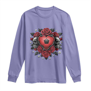 Skeleton Soccer Player Long Sleeve Shirt Valentine Day Gift TS12 Violet Print Your Wear