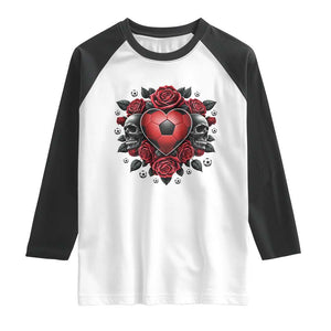 Skeleton Soccer Player Raglan Shirt Valentine Day Gift TS12 White Black Print Your Wear