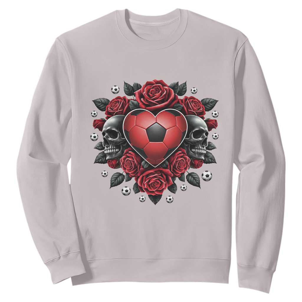 Skeleton Soccer Player Sweatshirt Valentine Day Gift TS12 Ice Gray Print Your Wear