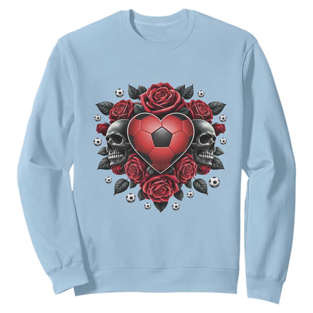 Skeleton Soccer Player Sweatshirt Valentine Day Gift TS12 Light Blue Print Your Wear