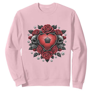 Skeleton Soccer Player Sweatshirt Valentine Day Gift TS12 Light Pink Print Your Wear