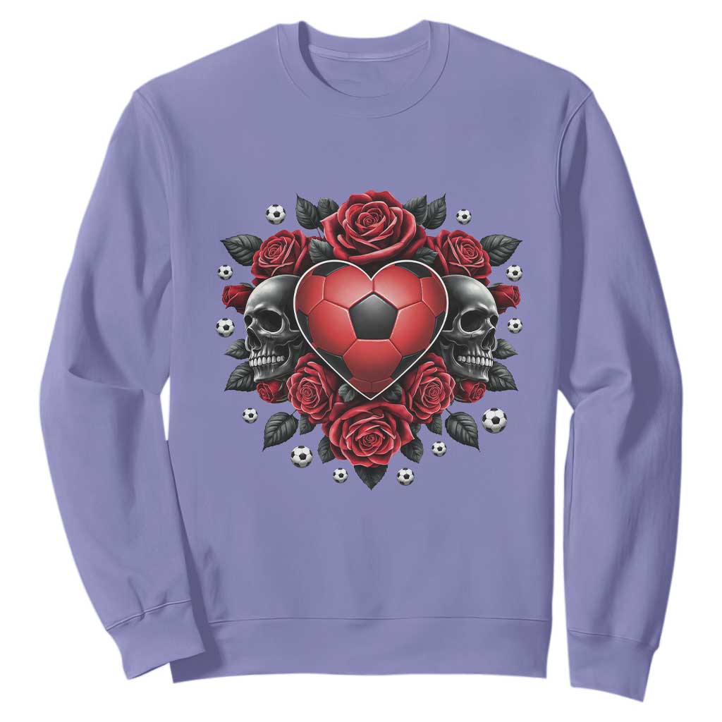 Skeleton Soccer Player Sweatshirt Valentine Day Gift TS12 Violet Print Your Wear