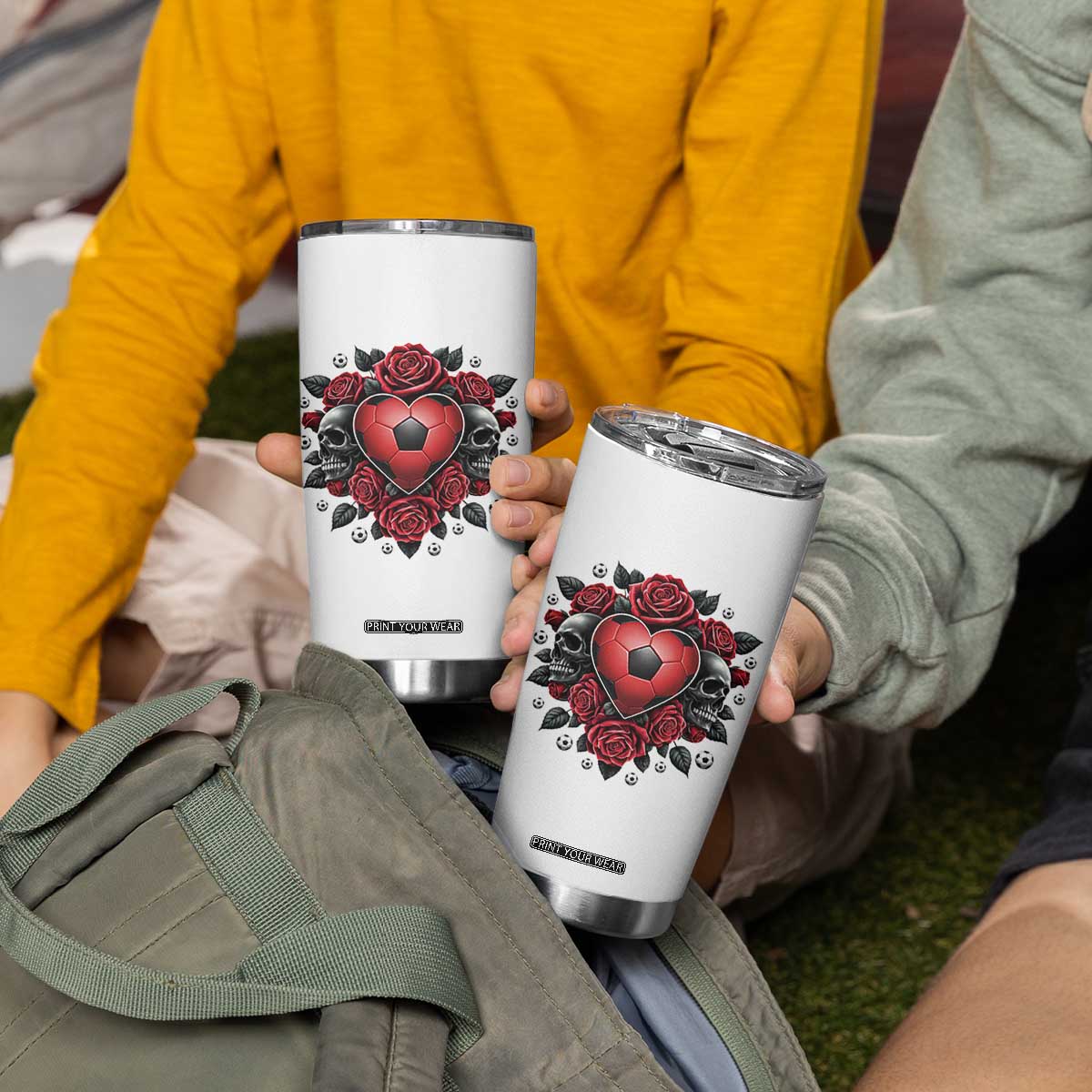 Skeleton Soccer Player Tumbler Cup Valentine Day Gift TS12 Print Your Wear