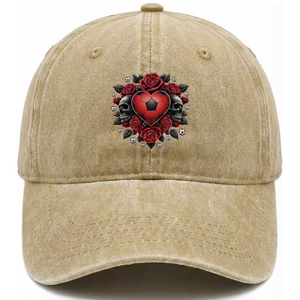 Skeleton Soccer Player Washed Cotton Baseball Cap Valentine Day Gift TS12 Print Your Wear
