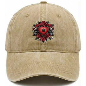 Skeleton Soccer Player Washed Cotton Baseball Cap Valentine Day Gift TS12 Print Your Wear