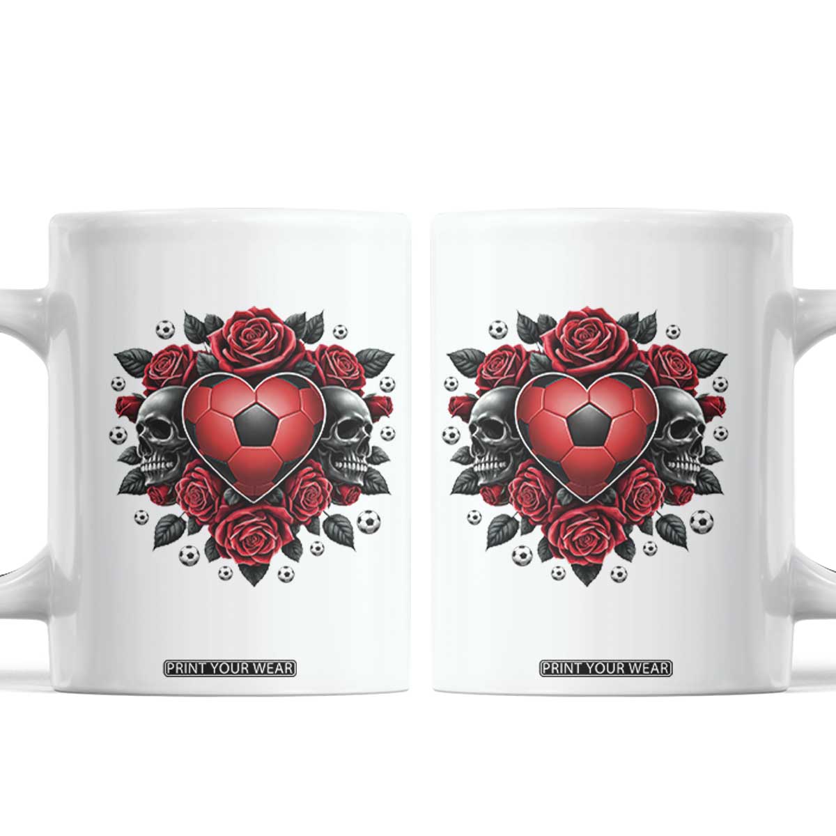 Skeleton Soccer Player Coffee Mug Valentine Day Gift TS12 White Print Your Wear