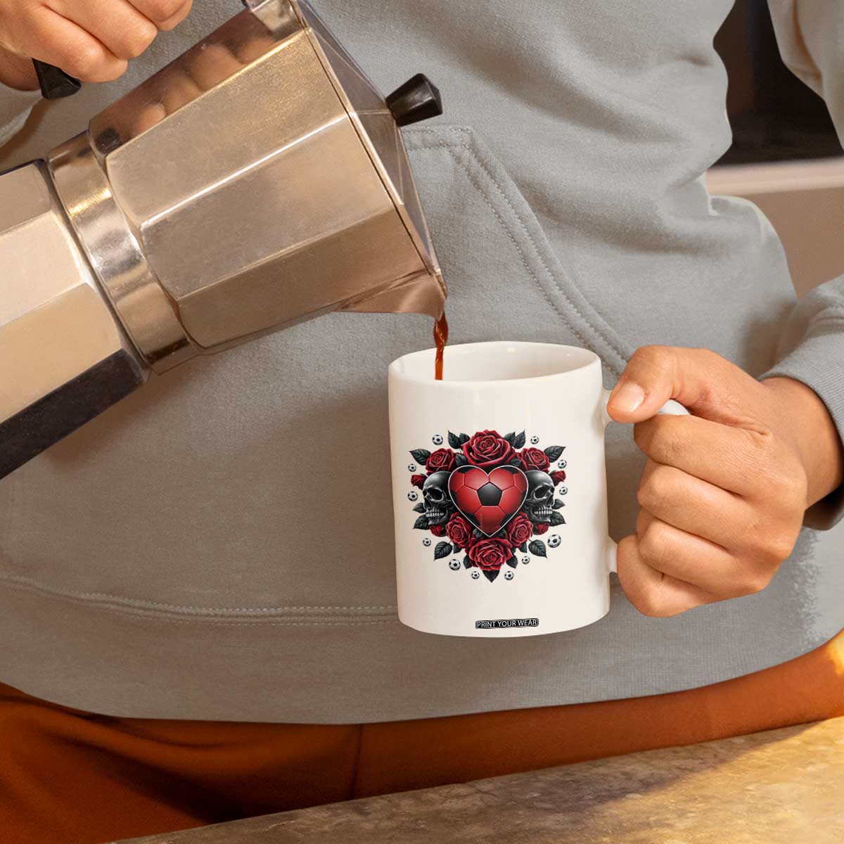 Skeleton Soccer Player Coffee Mug Valentine Day Gift TS12 Print Your Wear