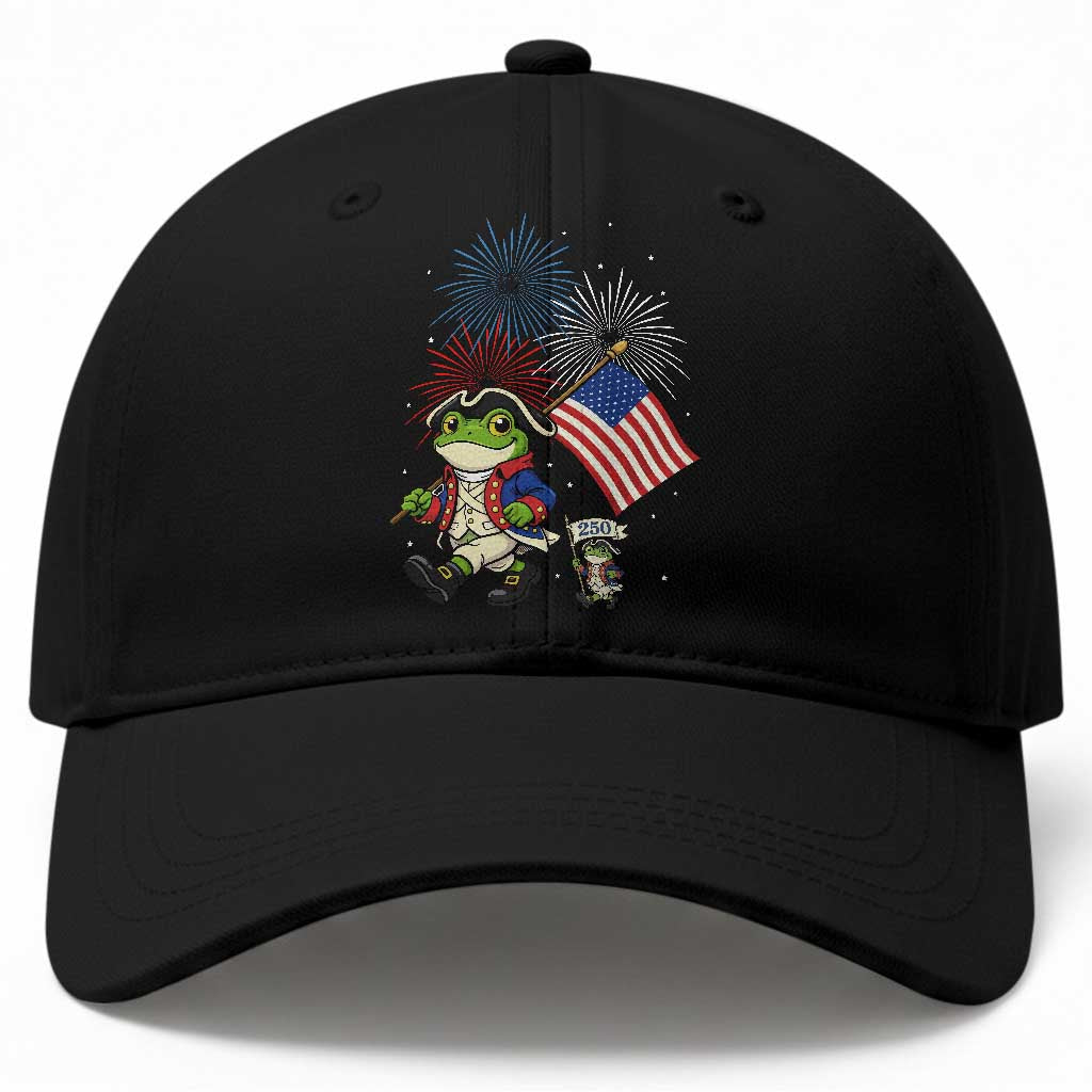 Funny Patriotic Frog Baseball Cap Celebrating 250 Years Of Freedom TS12 Print Your Wear