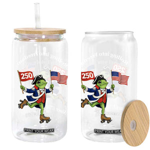 Funny Patriotic Frog Glass Can Rolling Into 250 Years Of Liberty TS12 Print Your Wear