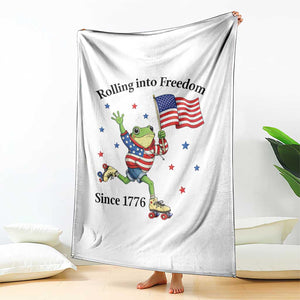 Funny Patriotic Frog Throw Blanket Rolling Into Freedom Since 1776 TS12 Print Your Wear