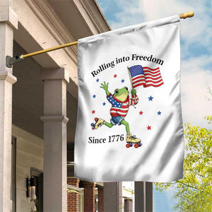 Funny Patriotic Frog Garden Flag Rolling Into Freedom Since 1776 TS12 Print Your Wear