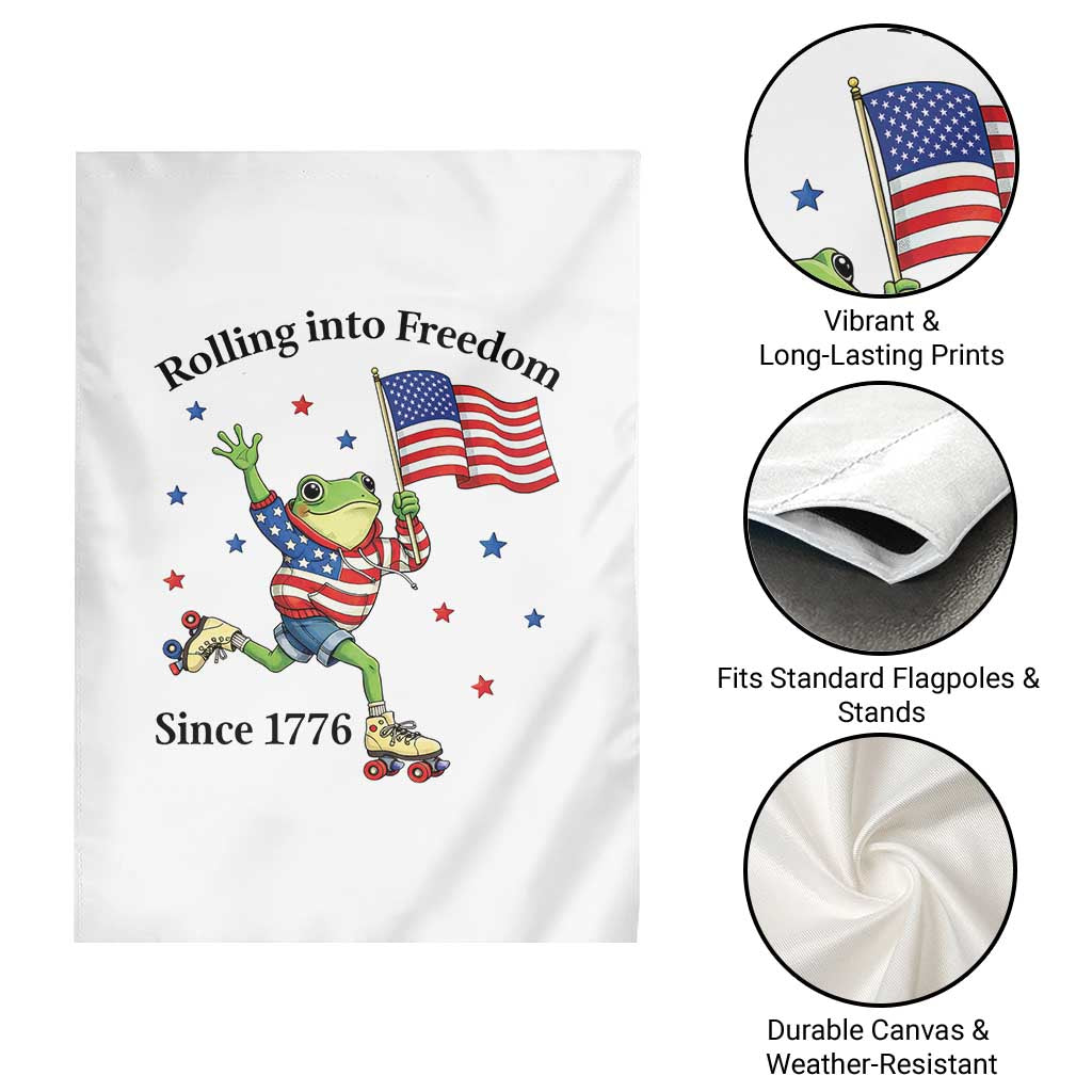 Funny Patriotic Frog Garden Flag Rolling Into Freedom Since 1776 TS12 Print Your Wear