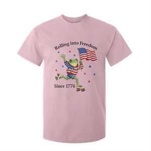 Funny Patriotic Frog T Shirt For Kid Rolling Into Freedom Since 1776 TS12 Light Pink Print Your Wear