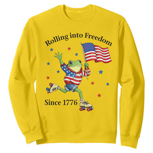 Funny Patriotic Frog Sweatshirt Rolling Into Freedom Since 1776 TS12 Daisy Print Your Wear
