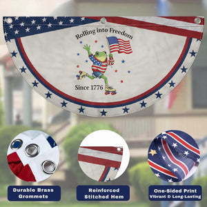 Funny USA 250th Anniversary Frog Patriotic Fan Flag Rolling Into Freedom Since 1776 TS12 Print Your Wear