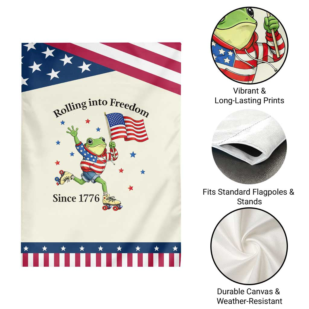 Funny Patriotic Frog Garden Flag Rolling Into Freedom Since 1776 TS12 Print Your Wear