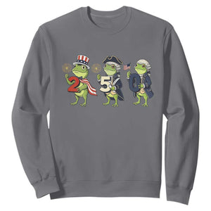 Proud American Frog Sweatshirt Celebrating 250 Years Of Freedom TS12 Charcoal Print Your Wear