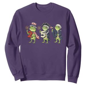 Proud American Frog Sweatshirt Celebrating 250 Years Of Freedom TS12 Purple Print Your Wear