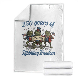 Funny Frog 250 Years Of Ribbiting Freedom Throw Blanket TS12 White Print Your Wear