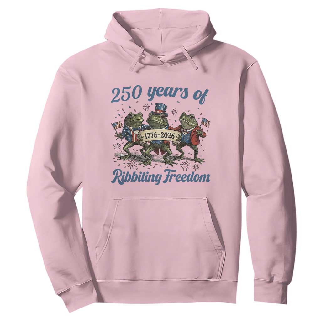 Funny Frog 250 Years Of Ribbiting Freedom Hoodie TS12 Light Pink Print Your Wear